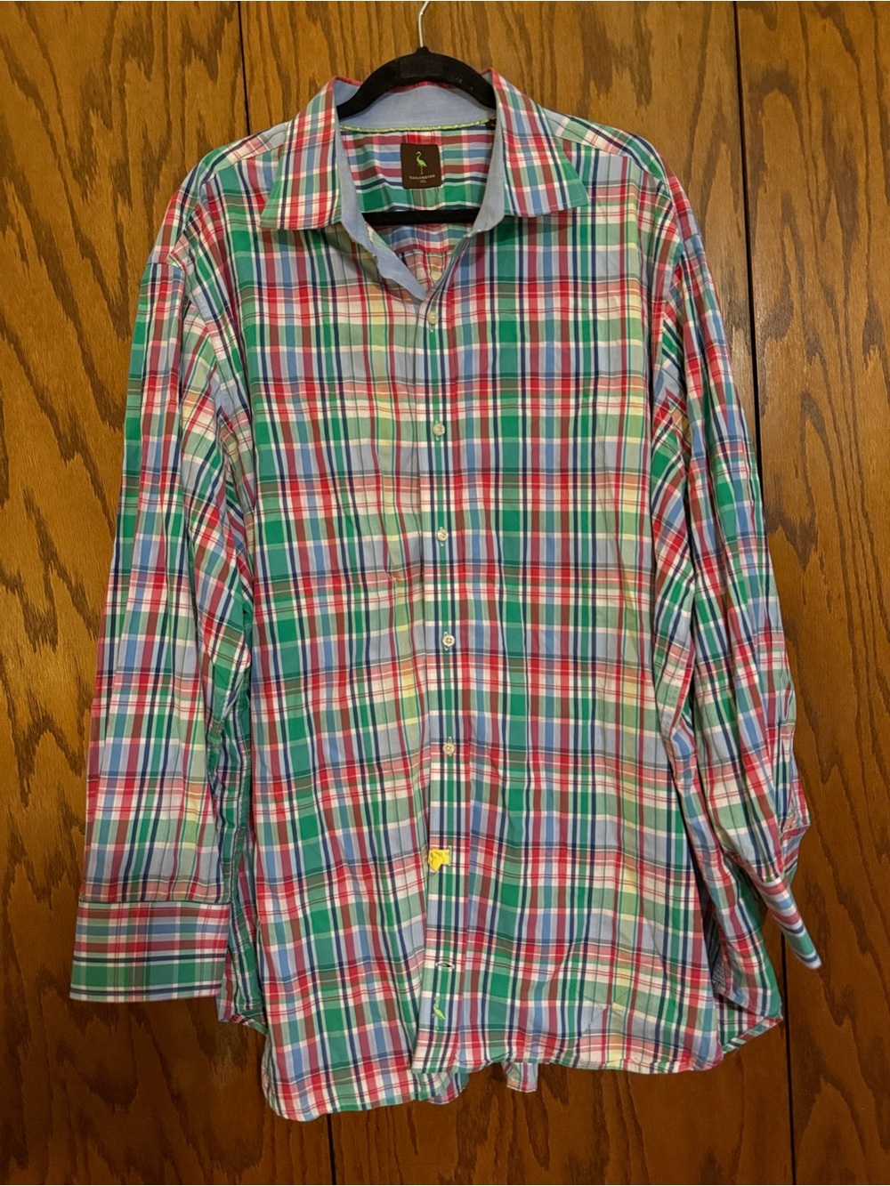 TailorByrd Men's 3XL 100% Cotton Multicolor Plaid Button Down Shirt